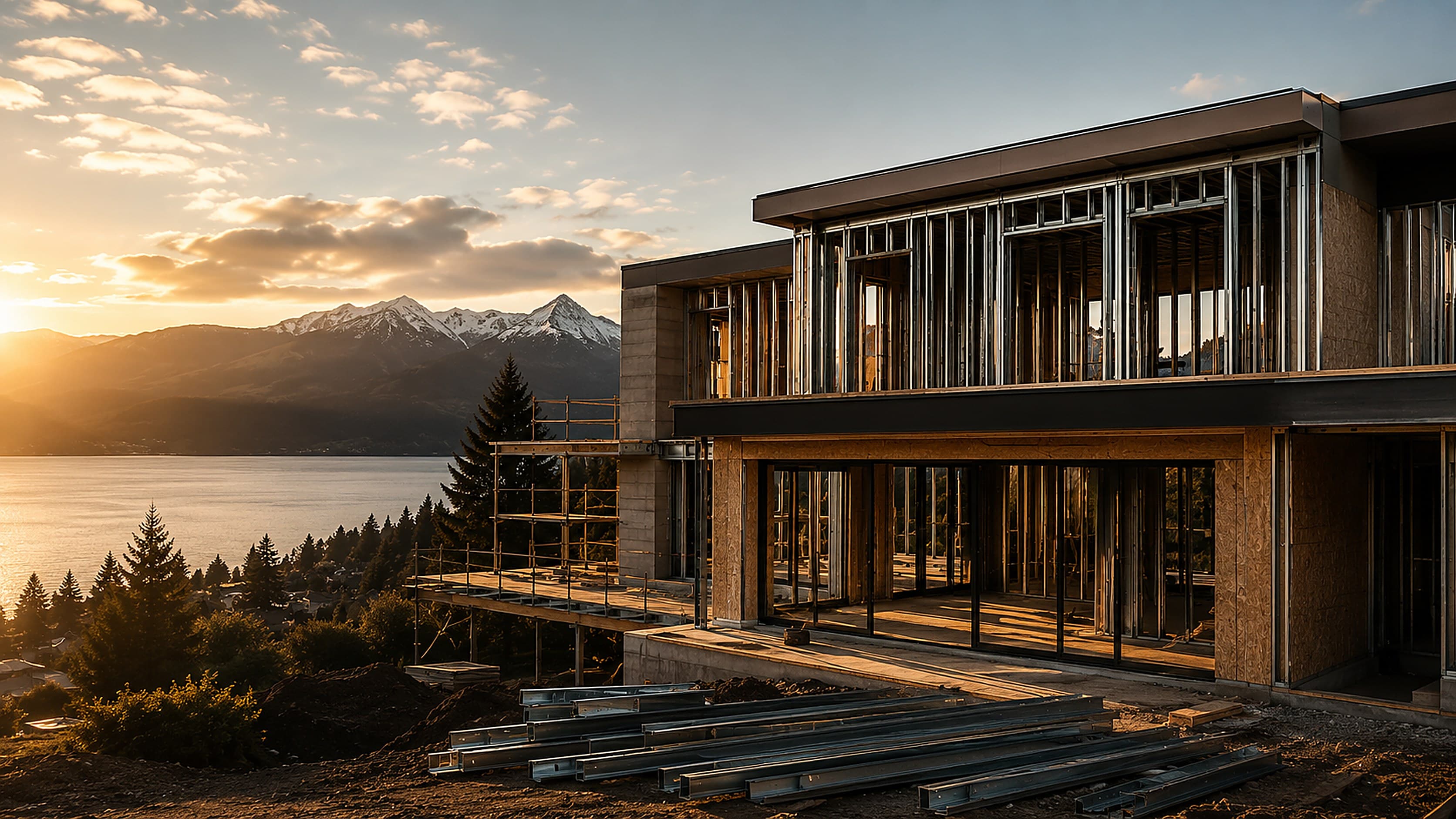 Vivienda moderna construida en seco en Bariloche