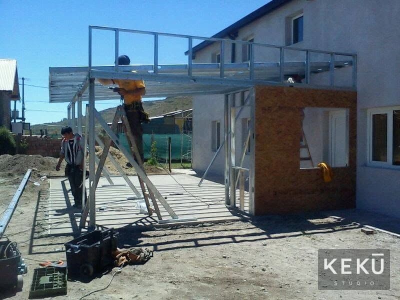 Montaje de la estructura de la ampliación