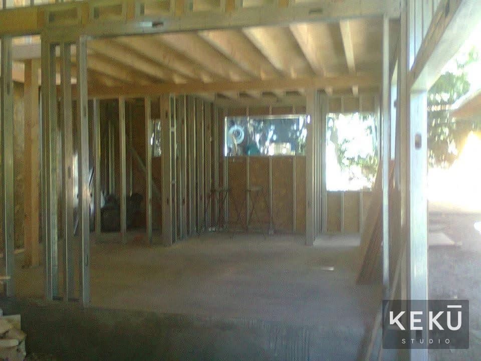 Interior de la estructura y sus componentes de madera