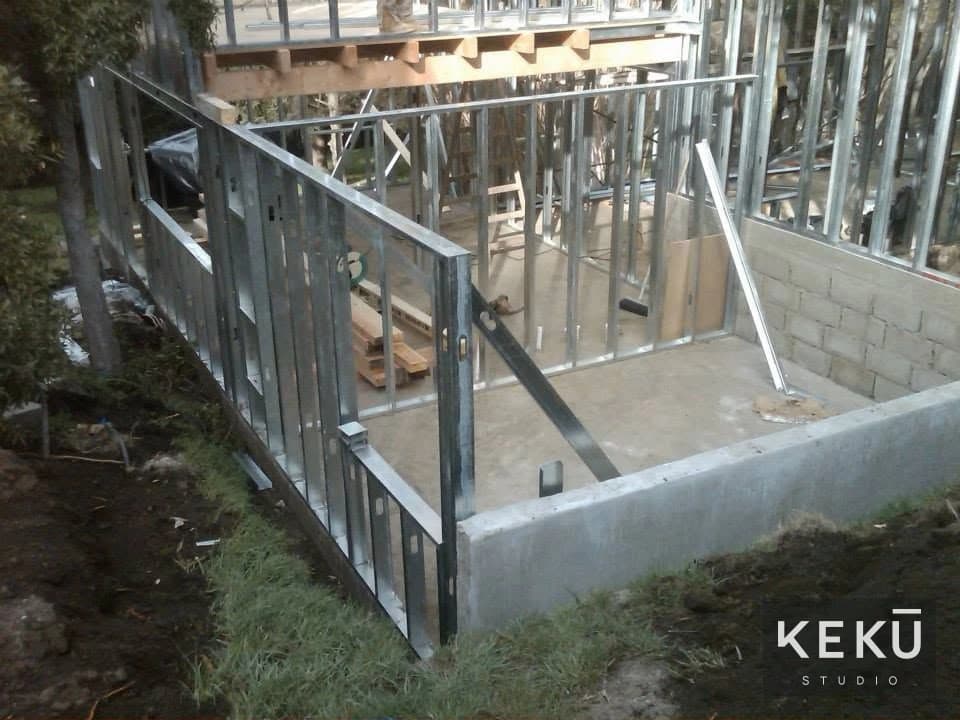 Montaje de la estructura metálica en dos niveles