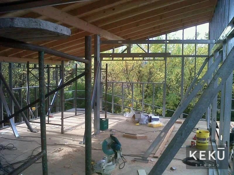 Estructura de la vivienda sobre pilotes