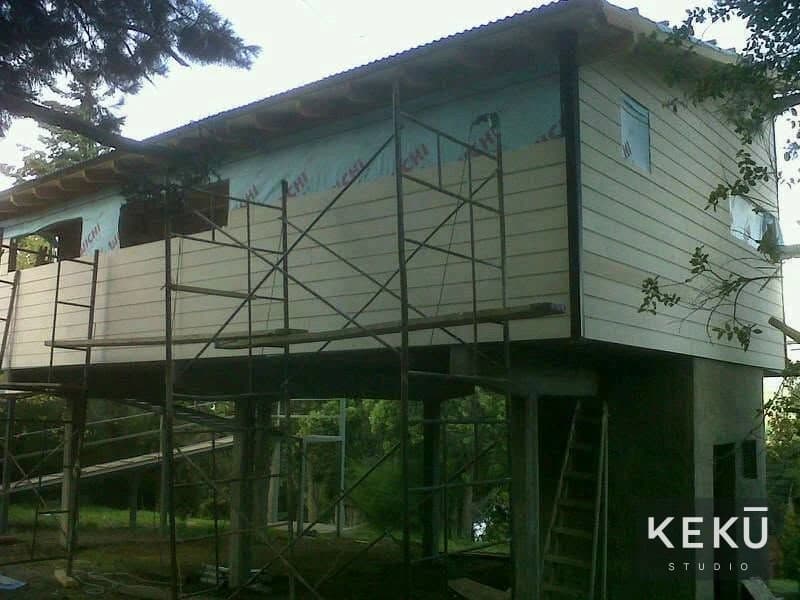 Cerramiento exterior de la vivienda durante la obra